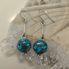 Load image into Gallery viewer, Mojave Turquoise Sterling Silver Ear-rings