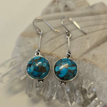 Load image into Gallery viewer, Mojave Turquoise Sterling Silver Ear-rings