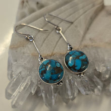 Load image into Gallery viewer, Mojave Turquoise Sterling Silver Ear-rings