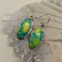 Load image into Gallery viewer, Green Mojave Turquoise Sterling Silver Ear-rings