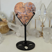 Load image into Gallery viewer, Pink Agate Heart with Stand