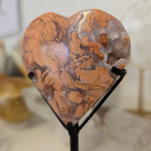 Load image into Gallery viewer, Pink Agate Heart with Stand
