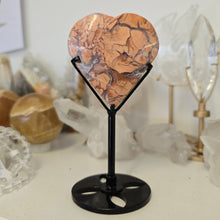 Load image into Gallery viewer, Pink Agate Heart with Stand