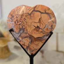 Load image into Gallery viewer, Pink Agate Heart with Stand