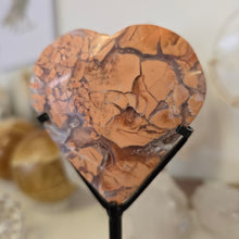 Load image into Gallery viewer, Pink Agate Heart with Stand