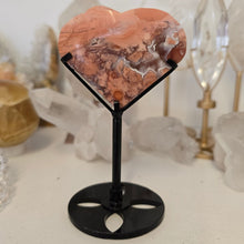 Load image into Gallery viewer, Pink Agate Heart with Stand