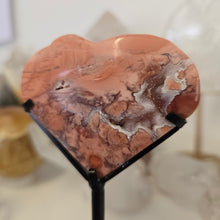 Load image into Gallery viewer, Pink Agate Heart with Stand