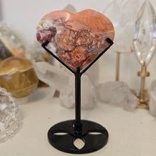 Load image into Gallery viewer, Pink Agate Heart with Stand