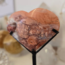 Load image into Gallery viewer, Pink Agate Heart with Stand