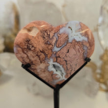Load image into Gallery viewer, Pink Agate Heart with Stand