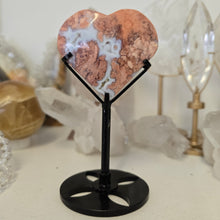 Load image into Gallery viewer, Pink Agate Heart with Stand