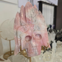 Load image into Gallery viewer, Pink Opal Indian Skull