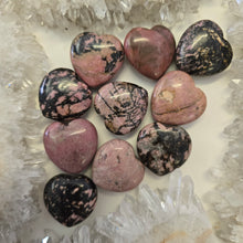 Load image into Gallery viewer, Rhodonite Hearts - Black