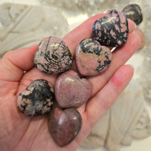 Load image into Gallery viewer, Rhodonite Hearts - Black