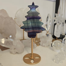 Load image into Gallery viewer, Rainbow Fluorite Christmas Tree with Stand