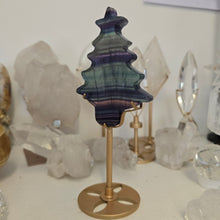 Load image into Gallery viewer, Rainbow Fluorite Christmas Tree with Stand