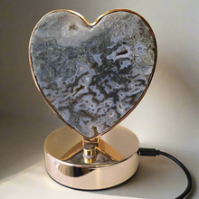 Load image into Gallery viewer, Moss Agate Heart Lamp