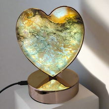 Load image into Gallery viewer, Moss Agate Heart Lamp