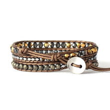 Load image into Gallery viewer, Pyrite Bronze Wrap Bracelet
