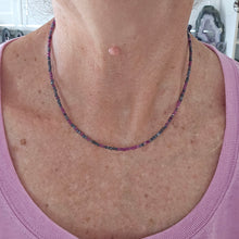 Load image into Gallery viewer, Ruby and Sapphire Faceted Necklace