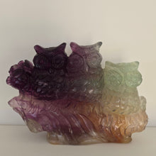 Load image into Gallery viewer, Rainbow Fluorite Owls