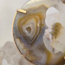 Load image into Gallery viewer, Druzy Agate Crescent Moon Fairy on Stand - small