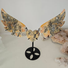 Load image into Gallery viewer, Yellow Crazy Lace Agate Heart with Wings