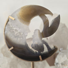 Load image into Gallery viewer, Druzy Agate Crescent Moon Fairy on Stand - small