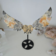 Load image into Gallery viewer, Yellow Crazy Lace Agate Heart with Wings