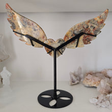 Load image into Gallery viewer, Yellow Crazy Lace Agate Heart with Wings