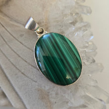 Load image into Gallery viewer, Malachite Sterling Silver Pendant