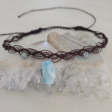Load image into Gallery viewer, Larimar Macrame Choker/Necklace