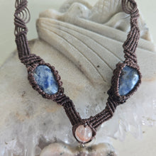 Load image into Gallery viewer, Pink Amethyst Butterfly Macrame Necklace
