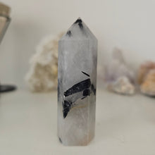 Load image into Gallery viewer, Black Tourmaline in Quartz Tower