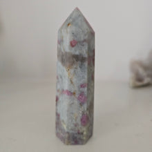 Load image into Gallery viewer, Pink Tourmaline and Lepidolite in Quartz Obelisk