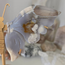 Load image into Gallery viewer, Black Flower Agate Butterfly Wings