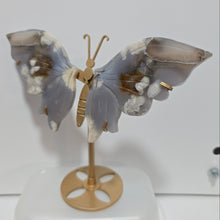 Load image into Gallery viewer, Black Flower Agate Butterfly Wings