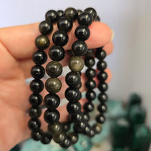 Load image into Gallery viewer, Gold Sheen Obsidian Bracelet