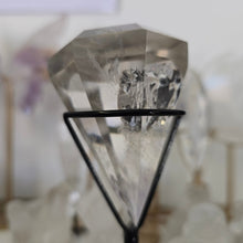 Load image into Gallery viewer, Faceted Clear Quartz Diamond with Stand - Rainbows