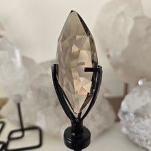 Load image into Gallery viewer, Smoky Quartz Faceted Diamond with Spinning Stand