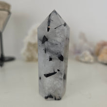 Load image into Gallery viewer, Black Tourmaline in Quartz Tower