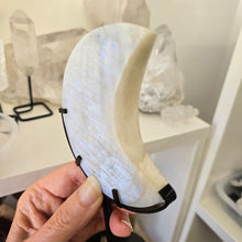 Load image into Gallery viewer, Moonstone Crescent Moon with Stand