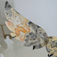 Load image into Gallery viewer, Yellow Crazy Lace Agate Heart with Wings