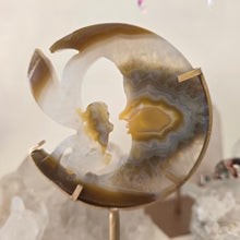 Load image into Gallery viewer, Druzy Agate Crescent Moon Fairy on Stand - small