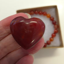 Load image into Gallery viewer, Carnelian Bracelet and Heart Boxset