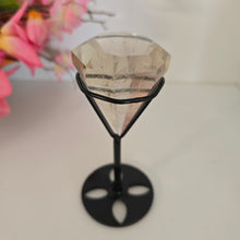 Load image into Gallery viewer, Faceted Clear Quartz Diamond with Stand