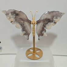 Load image into Gallery viewer, Black Flower Agate Butterfly Wings