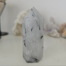 Load image into Gallery viewer, Black Tourmaline in Quartz Tower