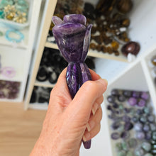 Load image into Gallery viewer, Chevron Amethyst Rose with Stand