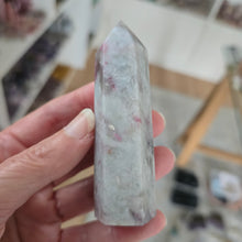 Load image into Gallery viewer, Pink Tourmaline and Lepidolite in Quartz Obelisk